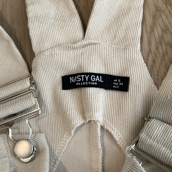 Nasty Gal Corduroy Tan Wide Leg Overalls - Picture 5 of 9